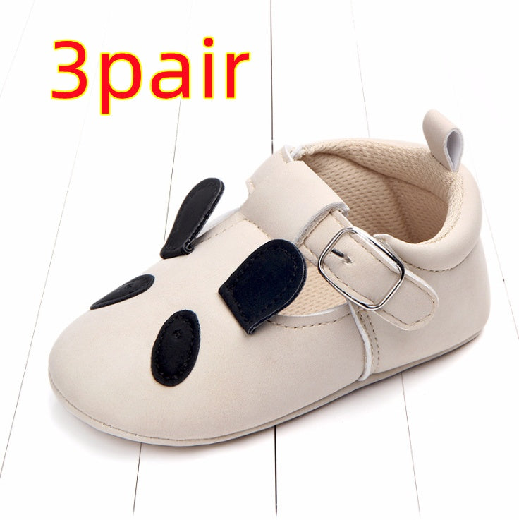 Spring and autumn cartoon animal baby shoes matte leather non-slip soft bottom baby shoes