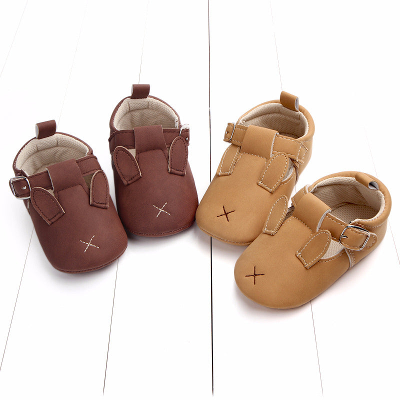 Spring and autumn cartoon animal baby shoes matte leather non-slip soft bottom baby shoes