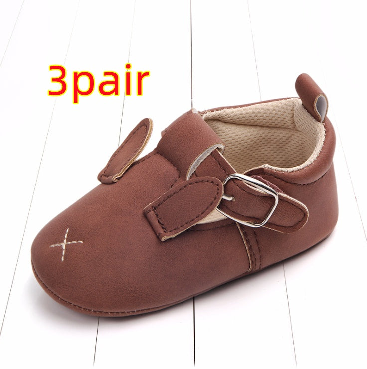 Spring and autumn cartoon animal baby shoes matte leather non-slip soft bottom baby shoes