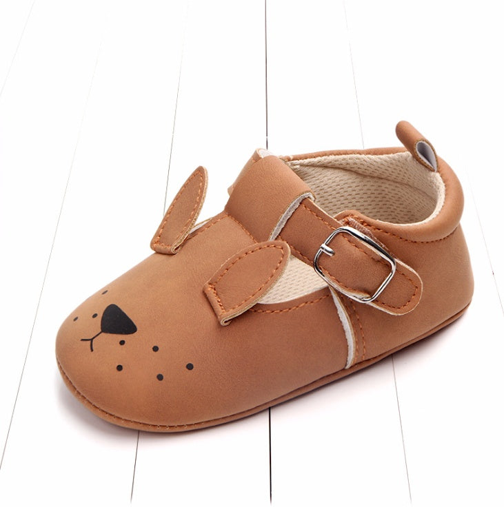 Spring and autumn cartoon animal baby shoes matte leather non-slip soft bottom baby shoes