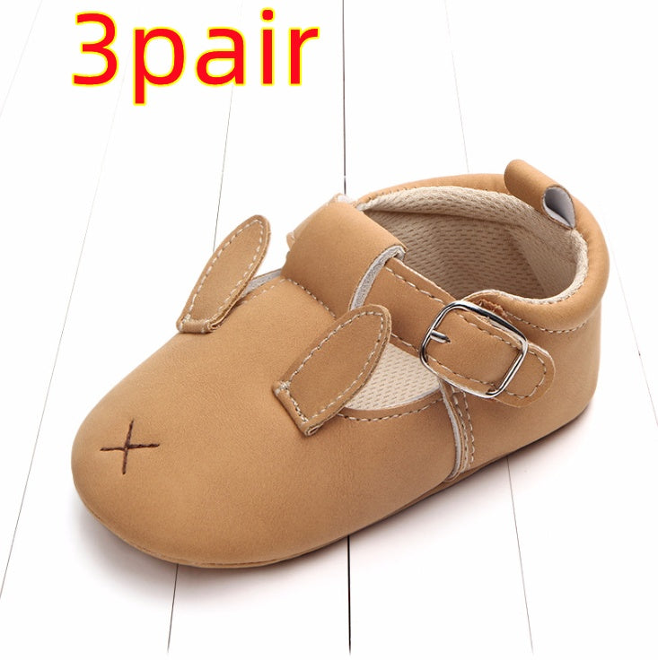 Spring and autumn cartoon animal baby shoes matte leather non-slip soft bottom baby shoes