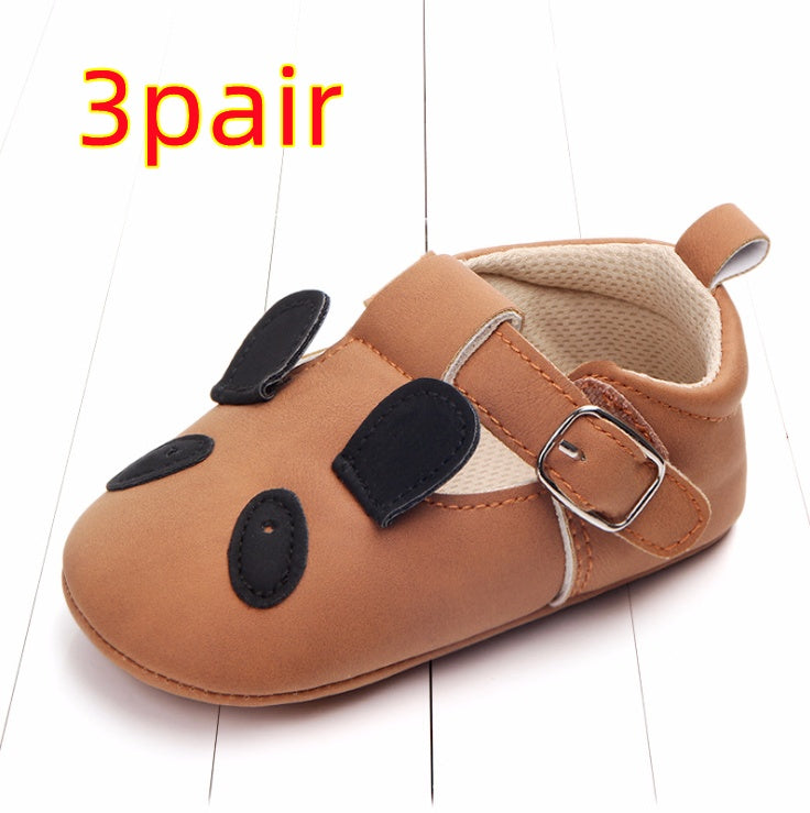 Spring and autumn cartoon animal baby shoes matte leather non-slip soft bottom baby shoes